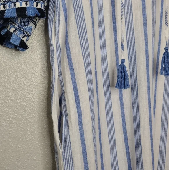 Neiman Marcus Women's Linen Cotton Blend Striped Tunic Dress Size Small - Picture 8 of 16